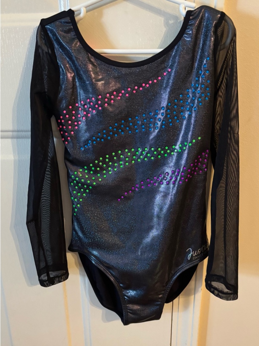 Justice Black Dance Leotard Branded Tag